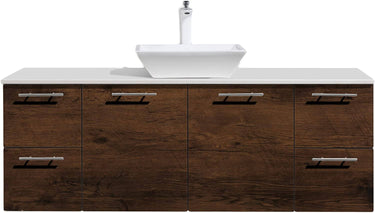 Eviva Luxury 60 Inch Single Sink Bathroom Vanity with Top Bathroom Vanity Eviva Rosewood